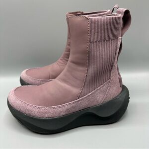 The North Face Knit Platform Leather Boots